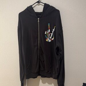 Lauren Moshi Black Zip Up Sweater